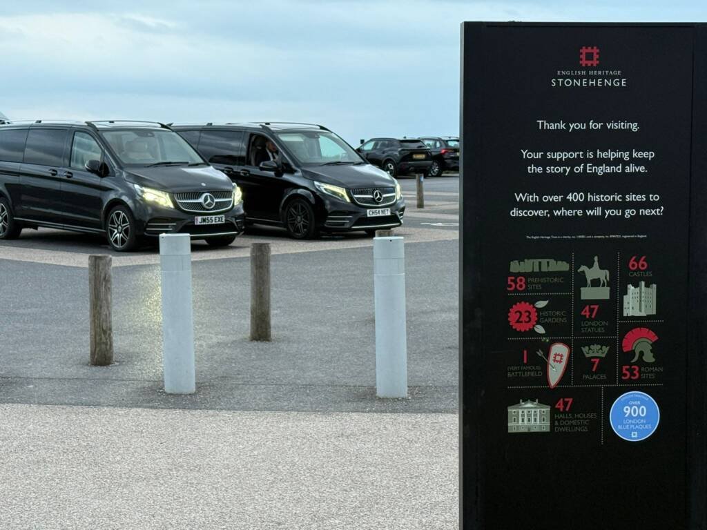 Stonehenge Tour chauffeur service in Mercedes V class