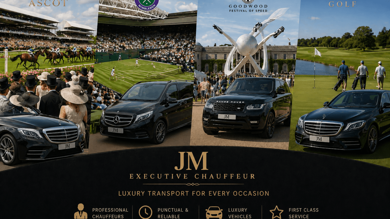 Luxury chauffeur service for events in London including Ascot, Wimbledon and Goodwood Festival of Speed