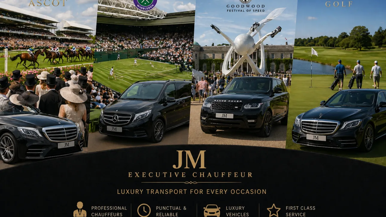 Luxury chauffeur service for events in London including Ascot, Wimbledon and Goodwood Festival of Speed