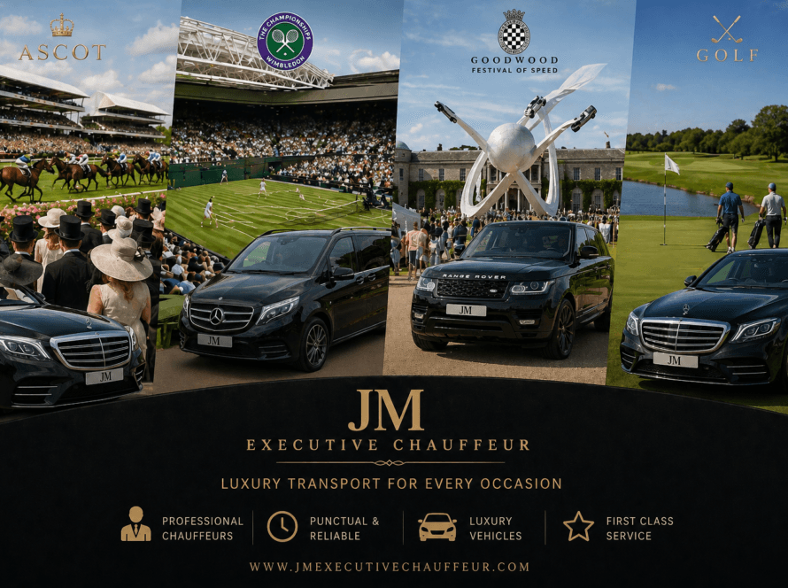 Luxury chauffeur service for events in London including Ascot, Wimbledon and Goodwood Festival of Speed