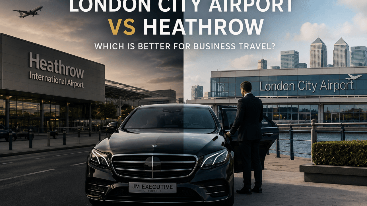 London City Airport vs Heathrow luxury chauffeur transfer service by JM Executive Chauffeur